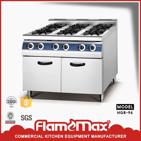 6-Burner Gas Cooking Range with Cabinet (HGR-96)
