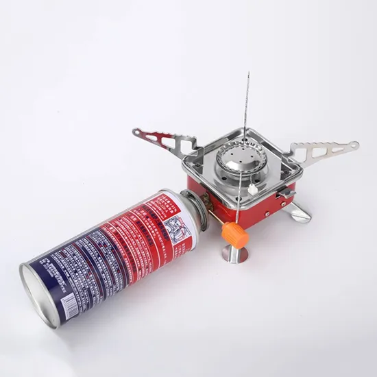 Windproof Burner Camping Gas Stove, Foldable Stove Burners Outdoor Mini Portable Square Stove Windproof Furnace Burner