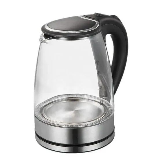 High Quality Tea Water Visible Home Kitchen Appliance Auto Shut-off Teapot Glass Electric Kettle with LED Light