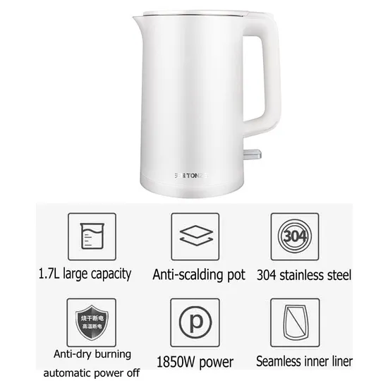 1.7L Boil-Dry Protection Electric Kettle Water Boiler Electric Kettle Anti Scald Electric Kettles