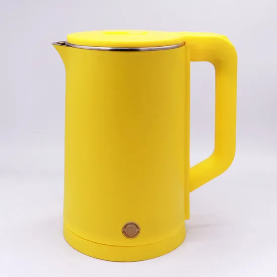 Hot Household Appliances Kitchen Appliances Rubber Double Layer Anti-Burn Matte Yellow Electric Kettle