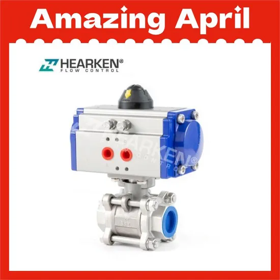 ANSI/JIS/DIN Pneumatic Actuator/Threaded Stainless Steel 3PCS Pneumatic Actuated Ball Valve