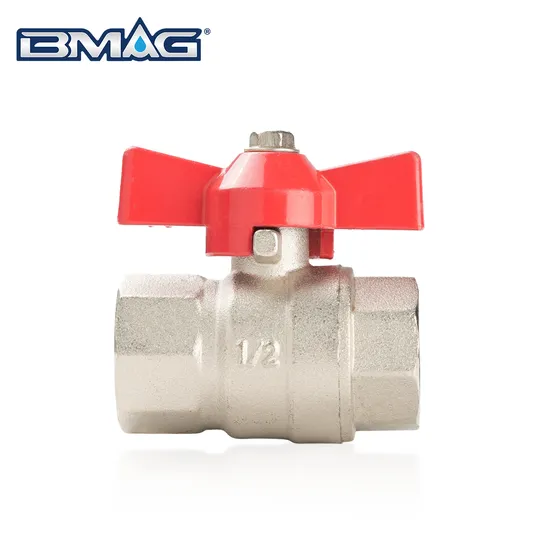 1/2 Bsp NPT Thread Brass Water Ball Valve with Red Butterfly Handle