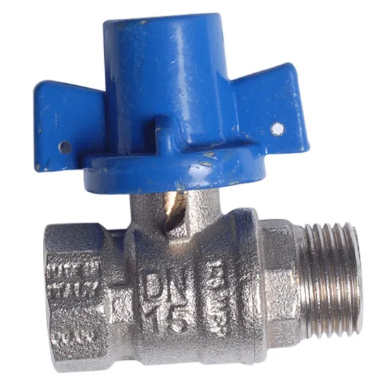 Hot Forged Brass Lockable Inviolable Ball Valve with Locking Handle for Water Meter