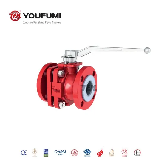 PFA Full Lined Ball Valve for Acid Chemical Fluid