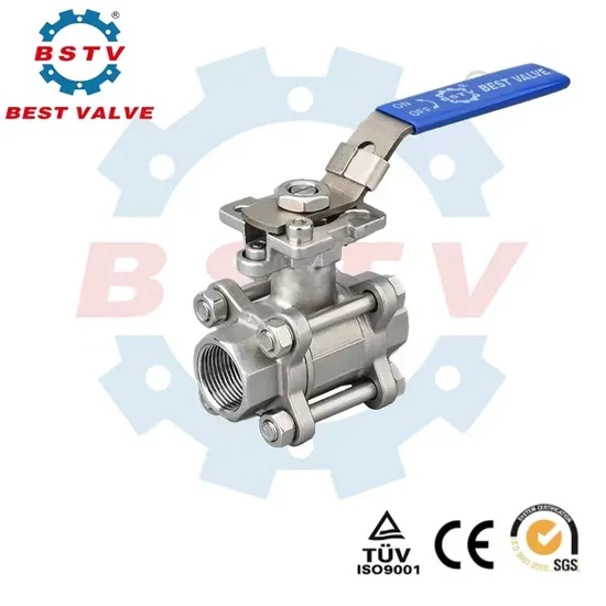 SS304 316 3PC Full Port Manual Stainless Steel 3PC Ball Valve