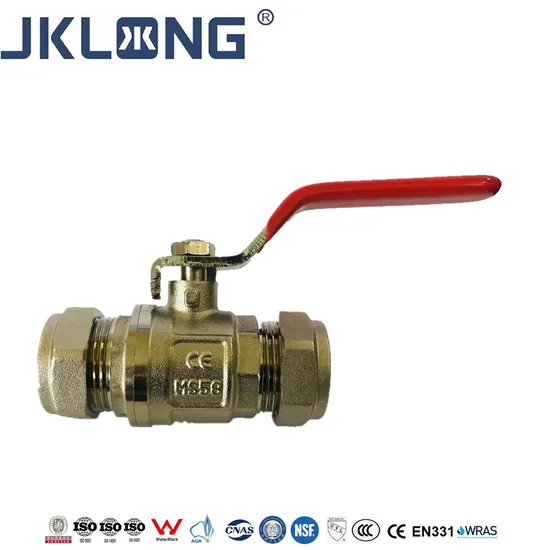 Brass Medical Gas Ball Valve for Copper Tube with En1254-2 Ms58 Material Brass Ring and Copper Rings Compression Gas Ball Valve