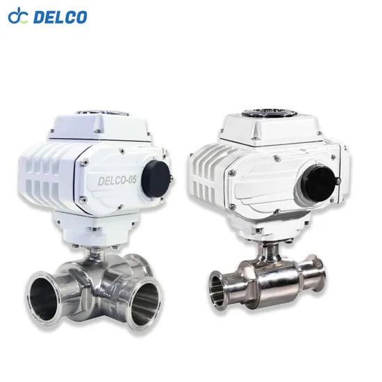DELCO L Port 220V Two Way Three Way Electric Sanitary Ball Valve
