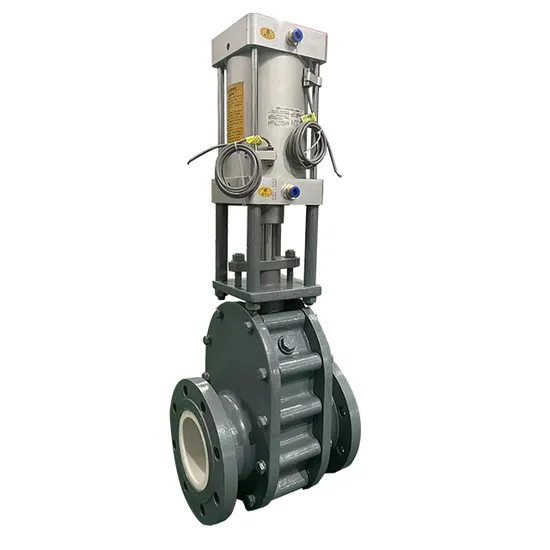 Pneumatic Lined Ceramic Double Disc Gate Valve Knife Gate Valve