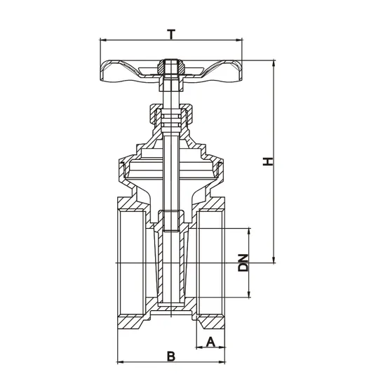 Brass Gate Valve - 2600 (Light type, standard bore, PN16) - Ayron Brand