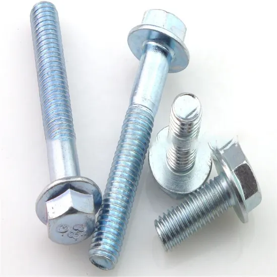 Carbon Steel 4.8 Grade Blue and White M6 * 10 Hexagon Flange Bolts