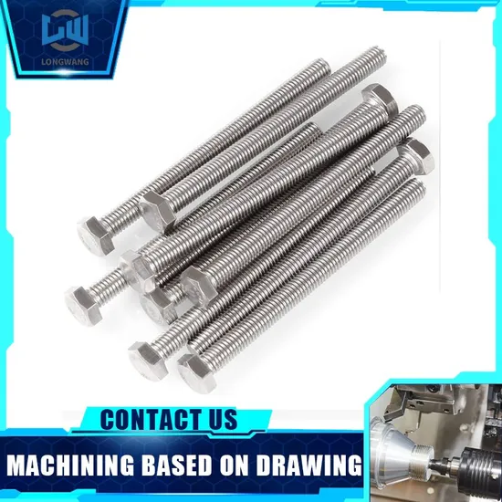 Longwang Factory DIN933 Machine Screw ANSI/ASME 303 304 316 Stainless Steel Hex Bolt of Fasteners