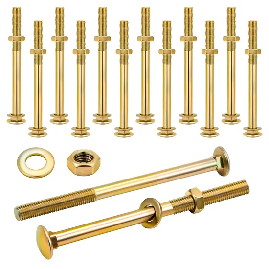 Carriage Bolt Kit Galvanized Carriage Bolt Set Includes Rust Resistance Bolts Washers and Nuts for Fastening Accessories