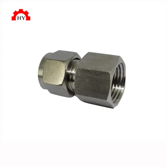 Stainless Steel 304 316 1/4 Od X 1/4 NPT 6000 Psi Double Ferrules Compression Fitting Straight Pipe Fitting Female Connector