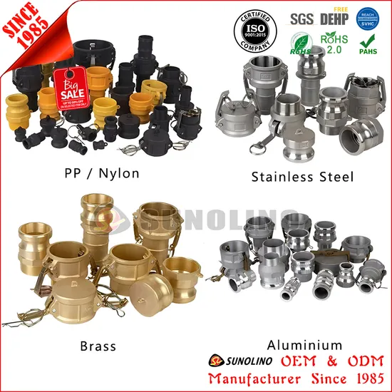 Aluminum/Stainless Steel/Copper/Brass /PP Camlock Coupling