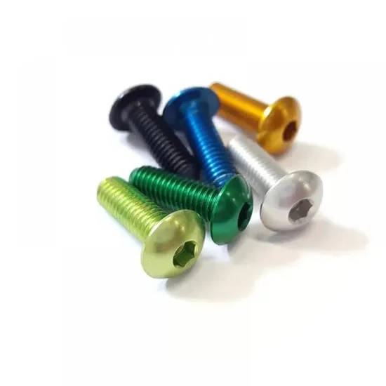 Custom Made 7075 6061 6063 Alloy M2 M2.5 M3 M4 M5 M6 Metric Socket Dome Head Color Blue Anodized Aluminum Screw