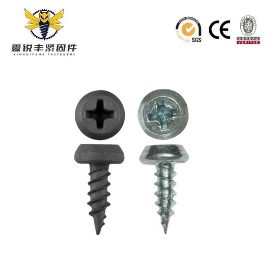 #7-16 X 7/16" Phillips Pan Head #2 Drive Size Fine Thread Black Phosphate Sharp Point Drywall Screw