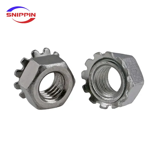 4#-40 6#-32 8#-32 10#-24 10#-32 5/16-18 K Nut Stainless Steel Lock Kep Multi-Gear Hexagon Nuts K Type Multi Tooth Anti Loosening