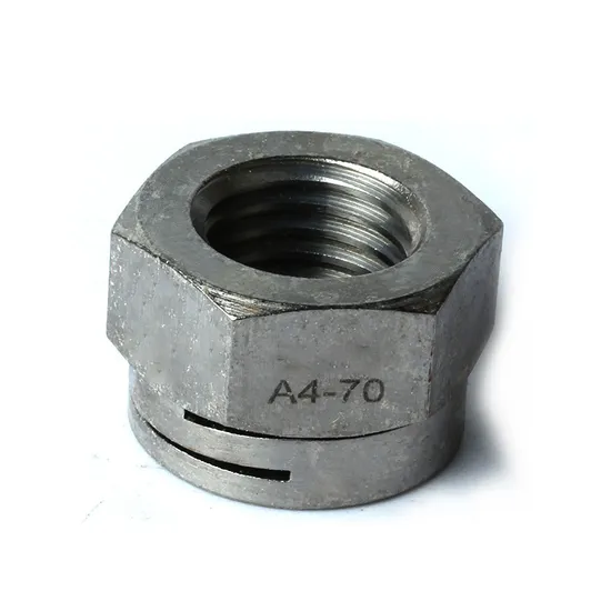 Stainless Steel A4-70 Slotted Hexagon Self Locking Nut