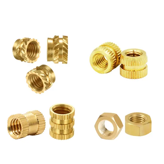 Spot Wholesale Copper Nut Non-Marked Plastic Mold Processing Inlay Double Twill Hot Melt Knurled Copper Nut Lathe Machining Part Automatic Lathe Processing