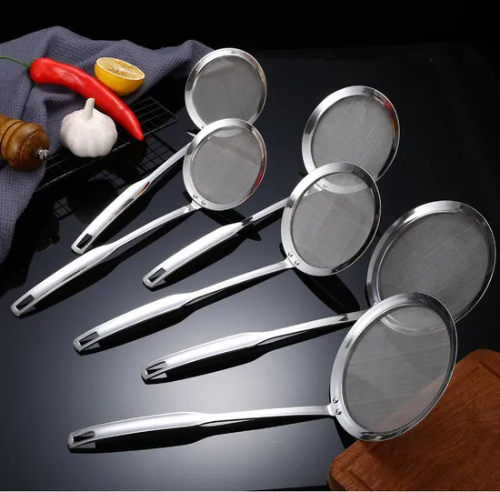 Stainless Steel Kitchenware Skimmer Floating Fat Oil Mesh Separator Colander Spoon