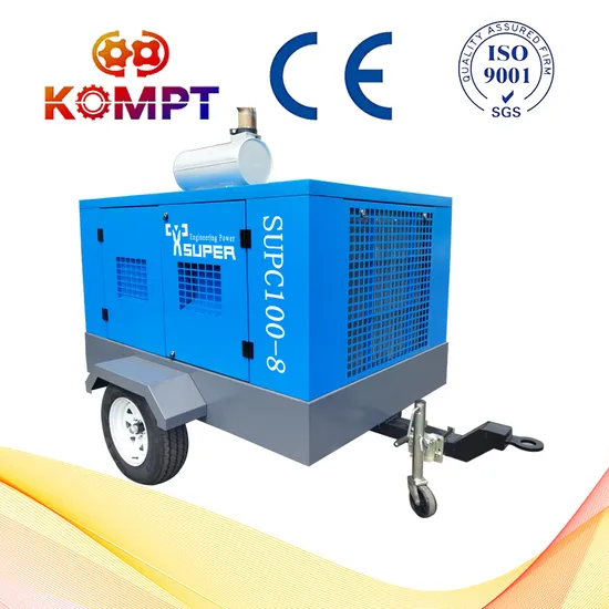 2021 Heavy Duty Diesel Rotary Screw Air Compressor for Construction 285 Cfm 8bar