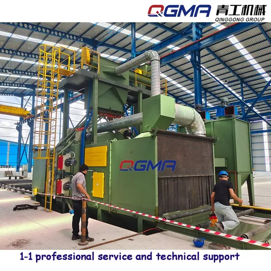 Steel Structure Weldments Through Type Roller Conveyor Shot Blasting Machine