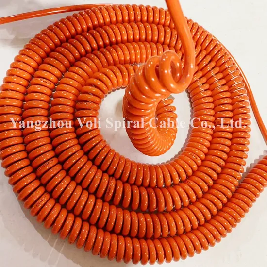 China Supply Copper PVC PUR Sheath Spring Power Coiled Spring Cable