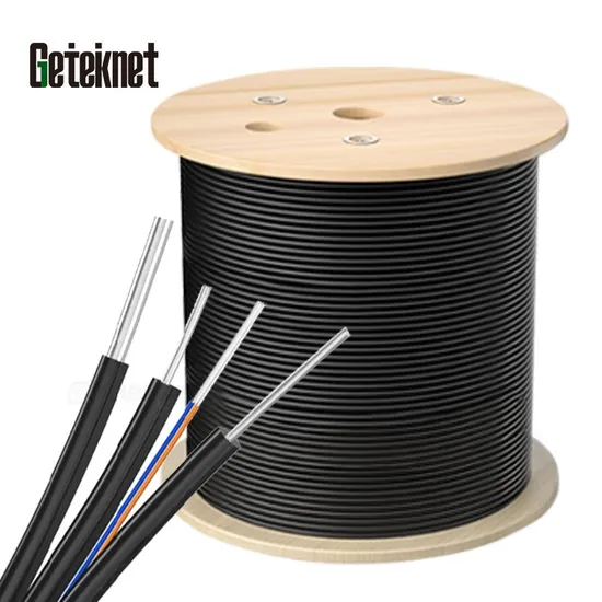 Geteknet OEM 1000m Factory Price Internet 1 2 4 6 8 Core Fibre Optical Cables Indoor Outdoor FTTH Single Mode Fiber Optic Drop Cable