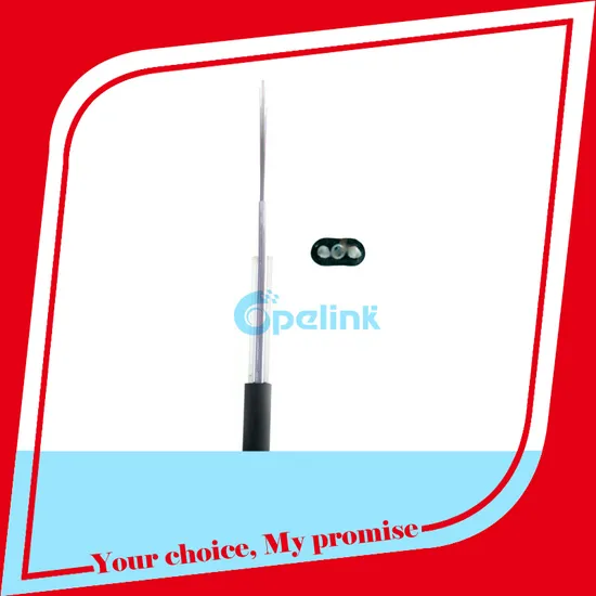 GYFXTY-FL Central Loose Tube Drop Fiber Cable, Aeral Flat FTTH Drop Fiber Optic Cable, Self-Supporting Flat Drop Cable for FTTH