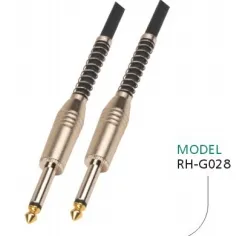 Guitar Cable Nylon 10FT 1/4 Inch 6.35mm Gold Straight Ts to Ts Electric Guitar and Bass Audio Cord Professional Instrument Wire OFC CCA 22/24 AWG Gua028
