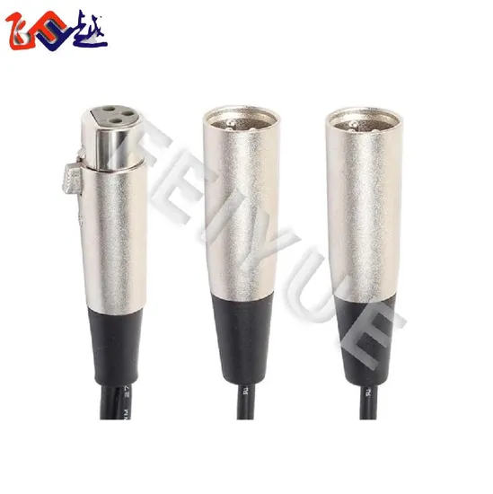 High Quality 3pin XLR Cable One Female to Dual Male Y-Splitter Cables