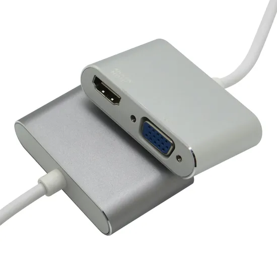 Type C to HDMI 4K VGA Adapter USB 3.1 Type C (USB-C) to VGA HDMI Converter Adaptor for MacBook/Chromebook Pixel