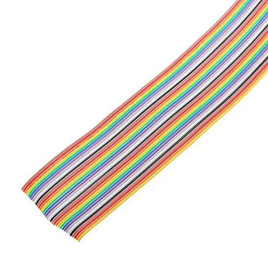 UL2468 18AWG 24AWG Flat Ribbon Cable PVC Insulated Copper Wire Rainbow Cable