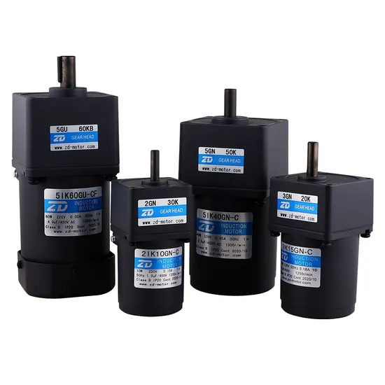 ZD Flange Size 60mm to 104mm  10W 25W 40W 60W 90W 120W 200W 110V 220V Single Phase Three Phase Speed Control AC Induction Gear Motor