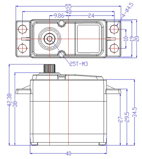 Servo 25kg High Speed Metal Gear Programmable Digital for 1/8 1/10 Scale