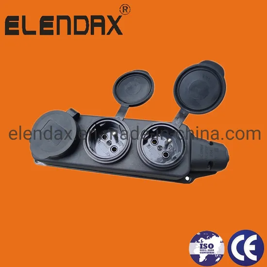 EU Industrial 3 Outlet Rubber French Power Socket (P6310F)