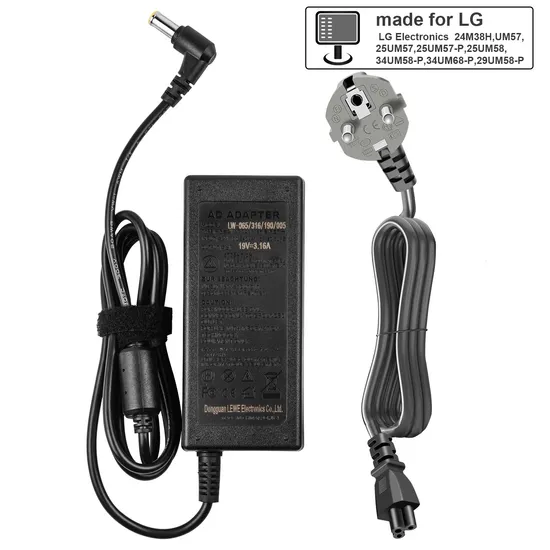 Universal Laptop Adapter Charger 60W 19V 3.16A Connector 6.5*4.4mm for HP Laptop