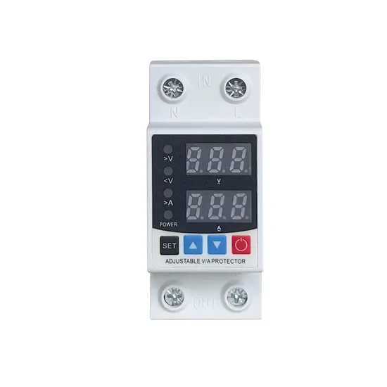 Intelligent Adjustable V/a Protector 40A 63A DIN Rail Over and Under Voltage Protector