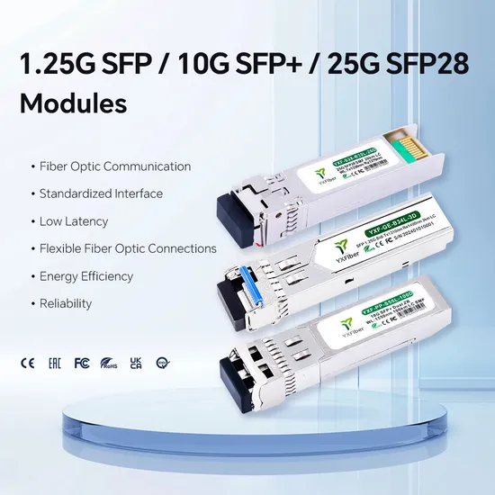 Ready to Ship SFP+ 10gbase Bidi LC Simplex/Duplex Mmf/SMF 300m 3km 10km 20km 40km 60km 80km 100km 110km 10g SFP Optical Transceiver Modules
