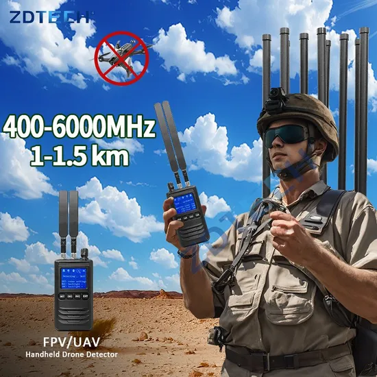 Portable Handheld Uav Detection 1500-2000m for 2.4G 5.8g Anti Drone System Drone Detection