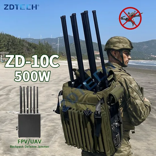 10 Bands High Power Removable Battery Portable Manpack Anti Drone Uav Fpv System Drone Backpack Jammer