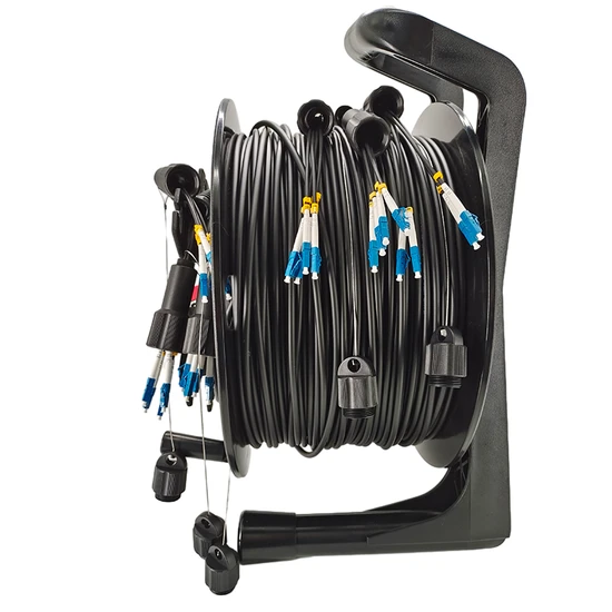 Tactical Portable Field Deployable Fiber Optic Cable Drum with LC Sc Connector