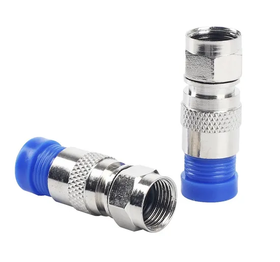 Compression F Plug Connector for RG6 Coaxial Satellite & TV Cable