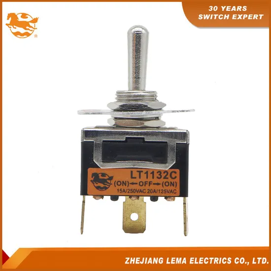 Lema Auto Reset (ON) -OFF- (ON) 3 Pin Momentary Toggle Switch (LT1132C)