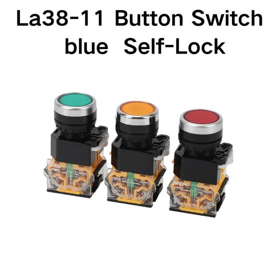 La38-11 Blue Push Button Switch Power Start Stop Self-Lock Key Reset Without Light Button Switch