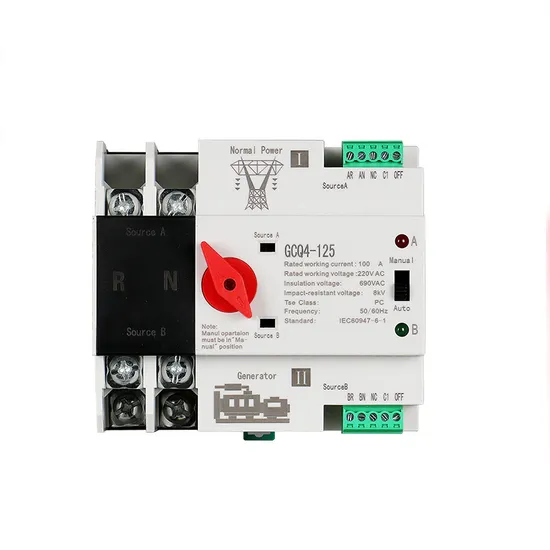 125A 2p DIN Rail Dual Power Source Automatic Transfer Switch for City and Generator