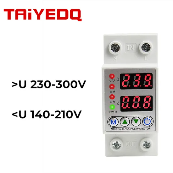 40A 63A 230V DIN Rail Dual Display Adjustable Over Voltage Current and Under Voltage Protective Device Protector Relay