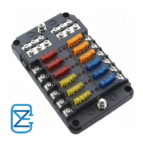 12 Way Universal ATO Atc Fuse Blocks Negative Busbar Standard Blade Auto Lighting Fuse Box with Yellow Insurance Lock