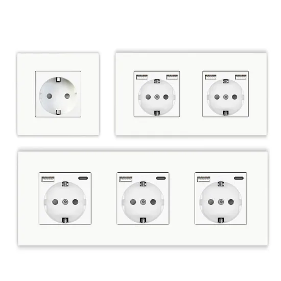Mvava European Standard Plastic Frame Wall Outlet Schuko Plug Power 16A Electrical Wall Socket